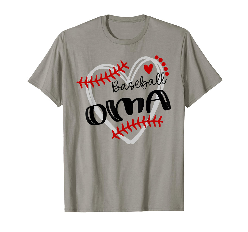 Personalized Baseball Heart Oma T-Shirt - Novelty Apparel for Adults - T-Shirt, Sweatshirt, Hoodie