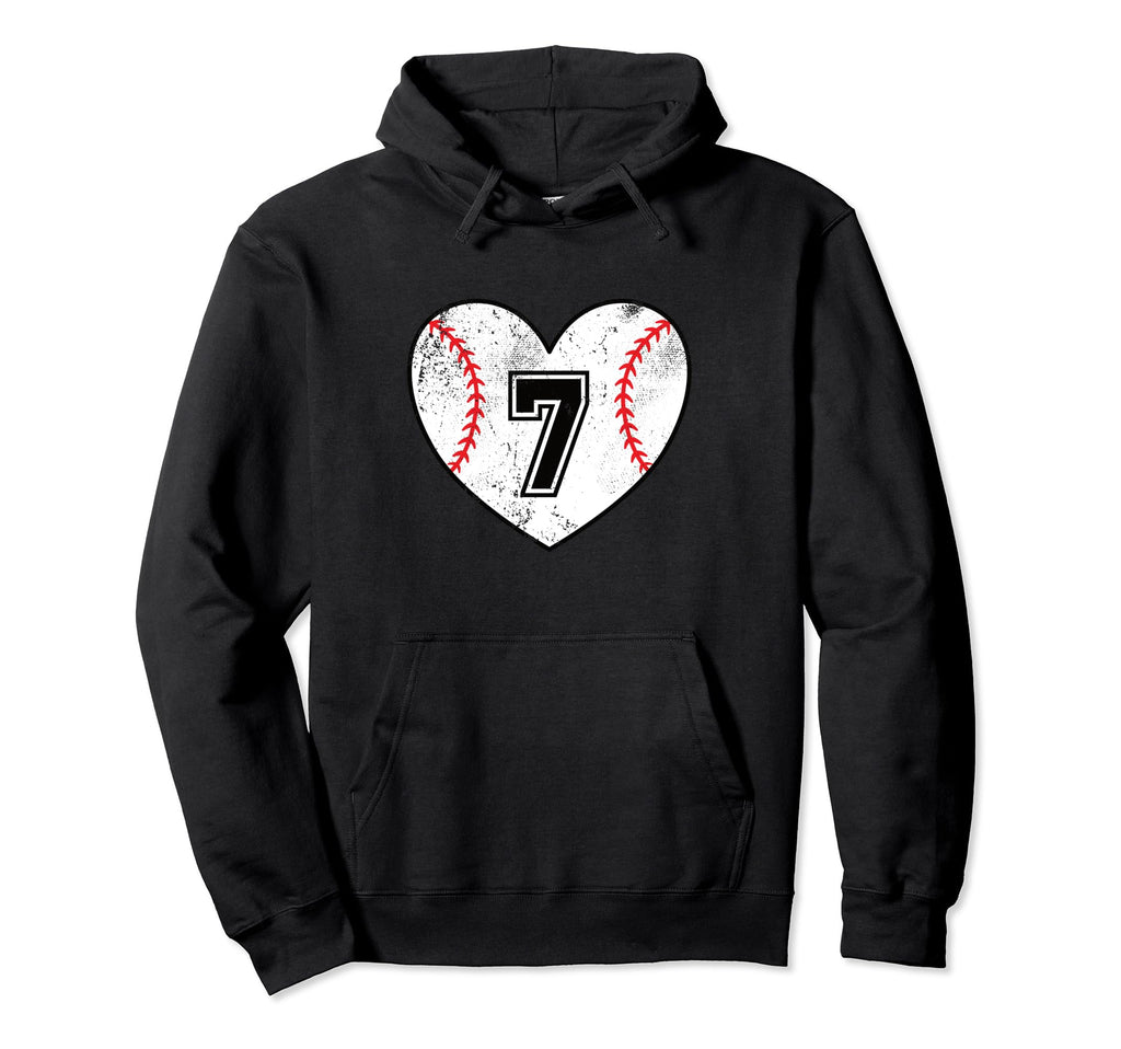 Baseball Heart Player 7 Baseball Mom Dad Hoodie - Streetwear Style Unisex - T-Shirt, Sweatshirt, Hoodie
