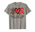 Peace Love Cure Red Ribbon T-Shirt - Casual Everyday Wear Men Women - T-Shirt, Sweatshirt, Hoodie