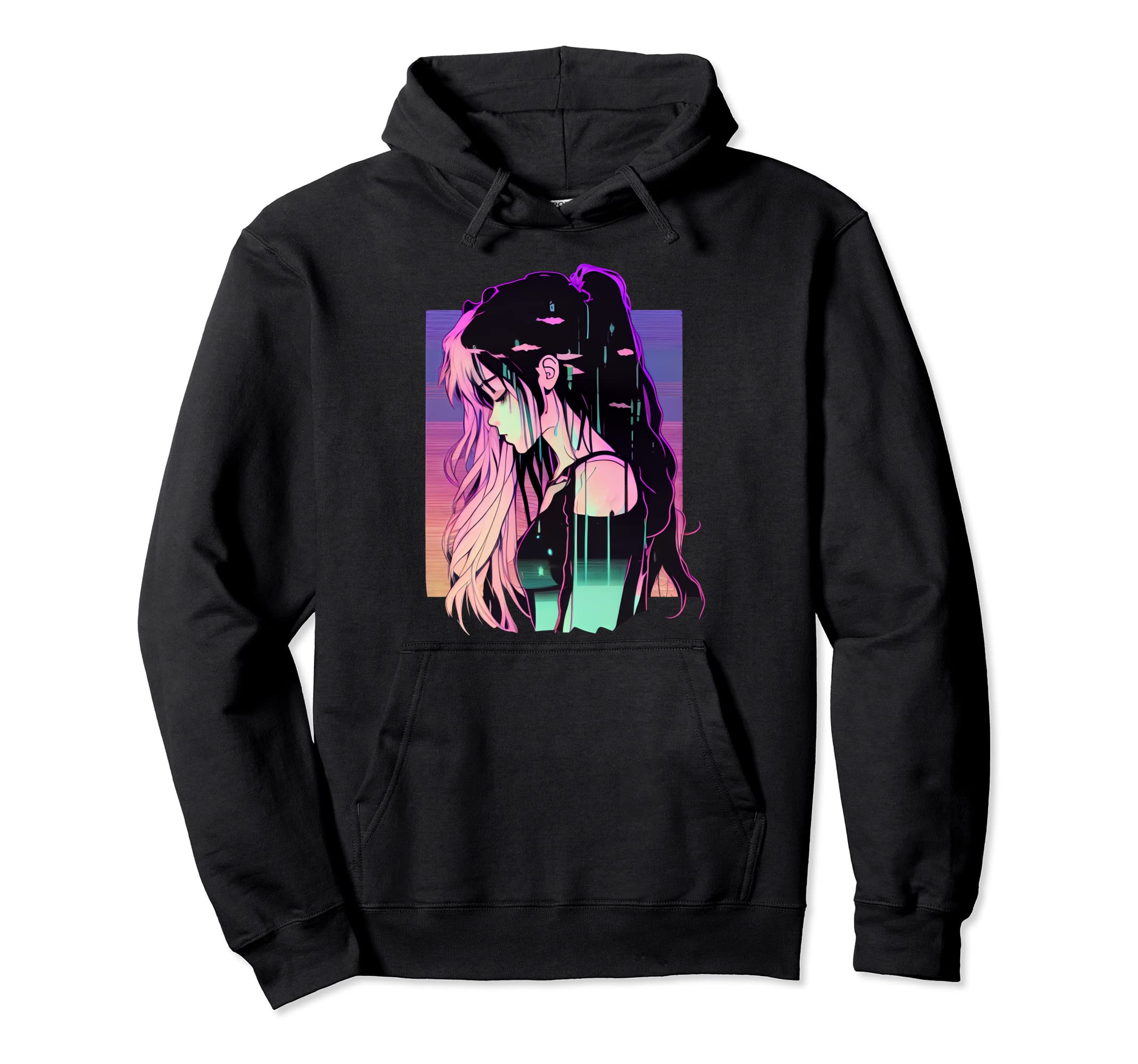 Japanese Vaporwave Sad Anime Indie Hoodie - Streetwear Style Unisex - T-Shirt, Sweatshirt, Hoodie