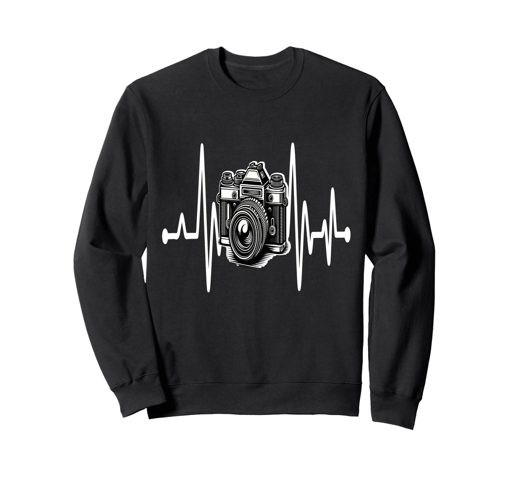 Womens Funny Camera Heartbeat Sweatshirt - Aesthetic Graphic for Adults - T-Shirt, Sweatshirt, Hoodie