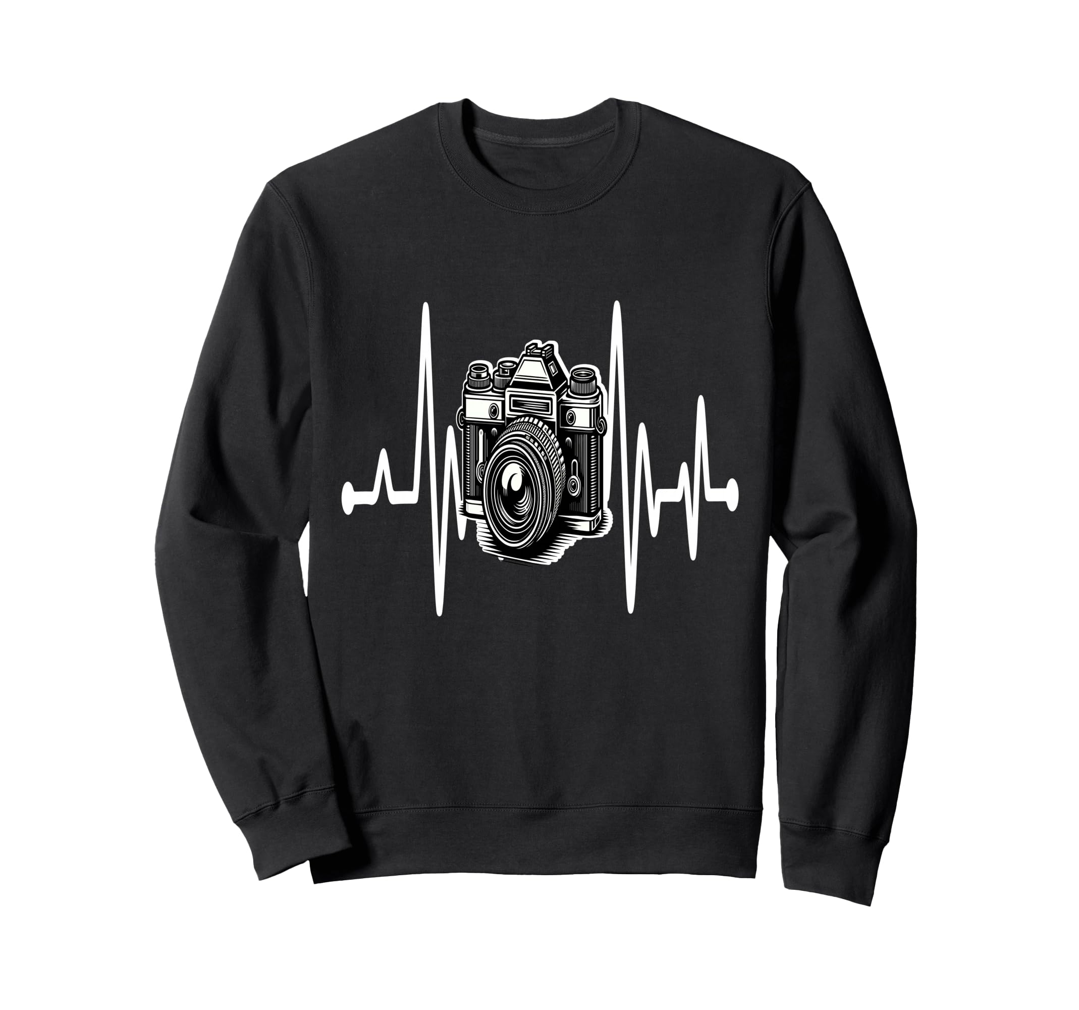 Womens Funny Camera Heartbeat Sweatshirt - Aesthetic Graphic for Adults - T-Shirt, Sweatshirt, Hoodie