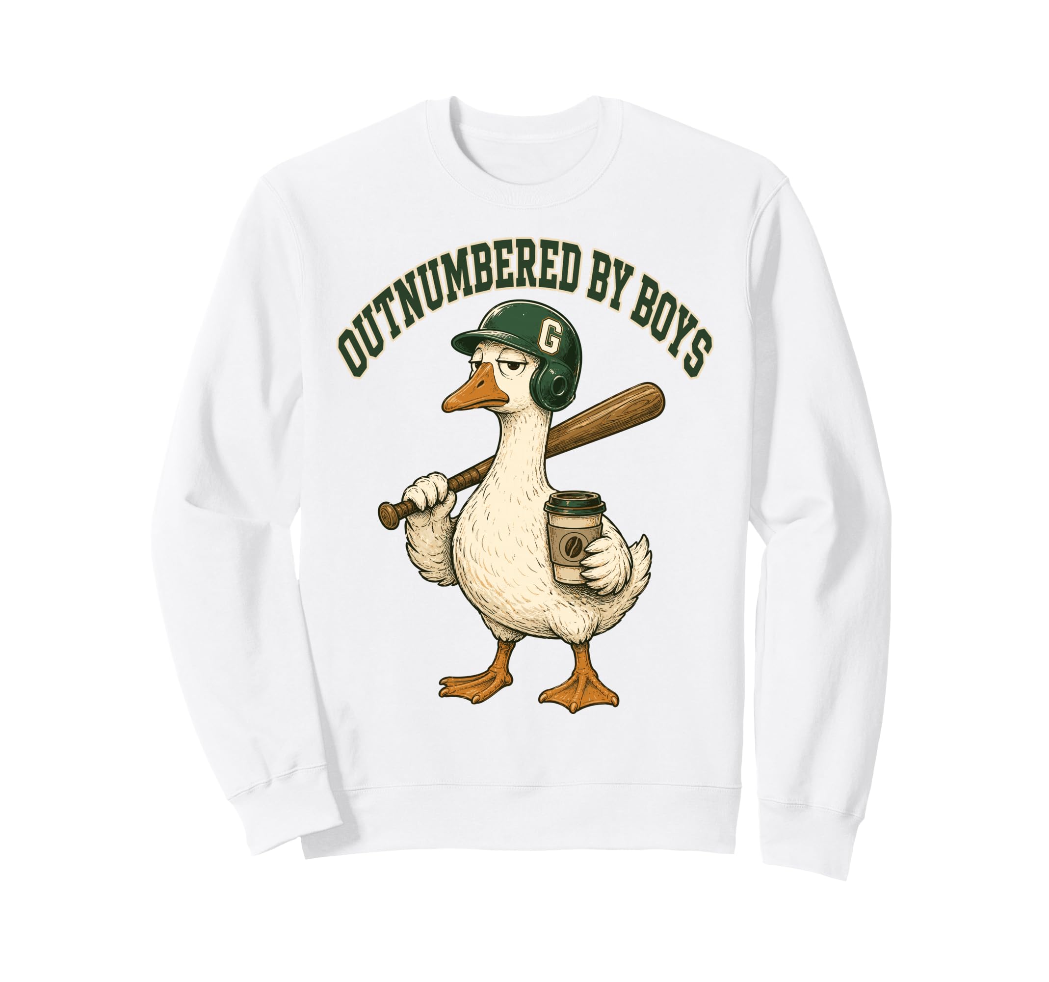 Outnumbered Mom Goose Baseball Mama Sweatshirt - Graphic Print Unisex - T-Shirt, Sweatshirt, Hoodie