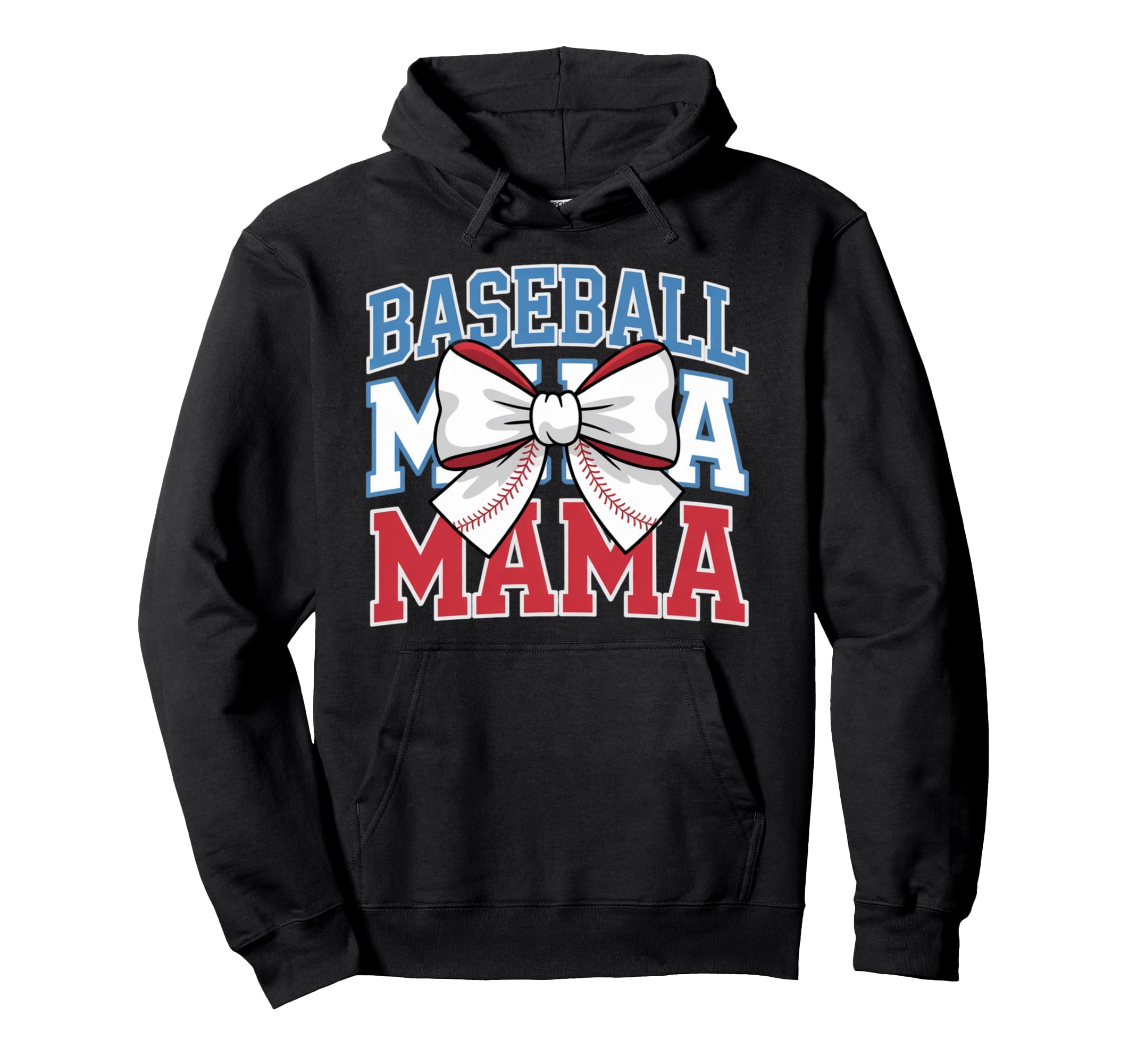 Baseball Mama Coquette Bow Game Day Hoodie - Fun Novelty Design Men Women - T-Shirt, Sweatshirt, Hoodie