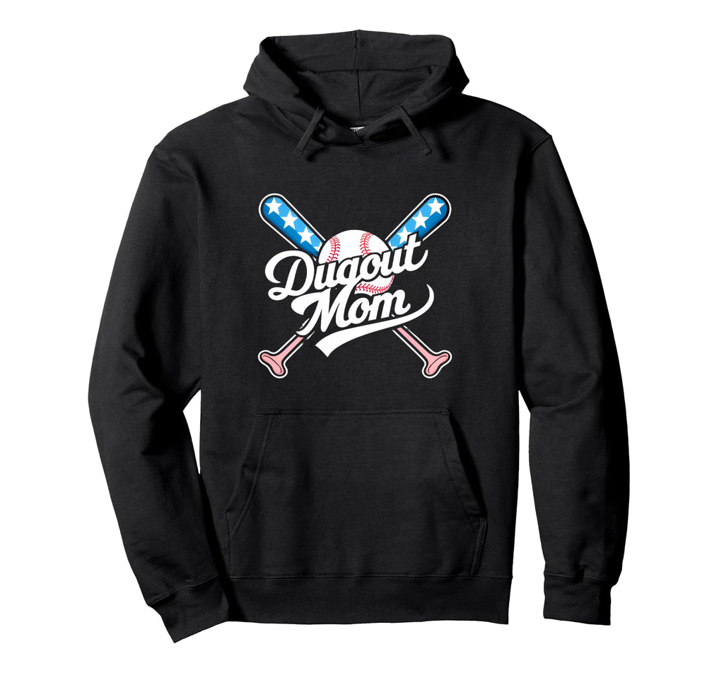 Dugout Mom Tball Ball Baseball Hoodie - Streetwear Style Unisex - T-Shirt, Sweatshirt, Hoodie
