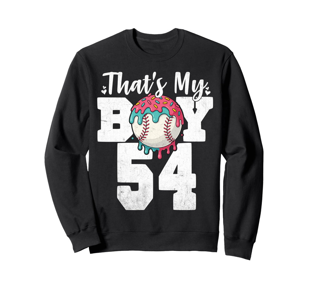 Thats My Baseball 54 Number Mom Sweatshirt - Aesthetic Graphic for Adults - T-Shirt, Sweatshirt, Hoodie