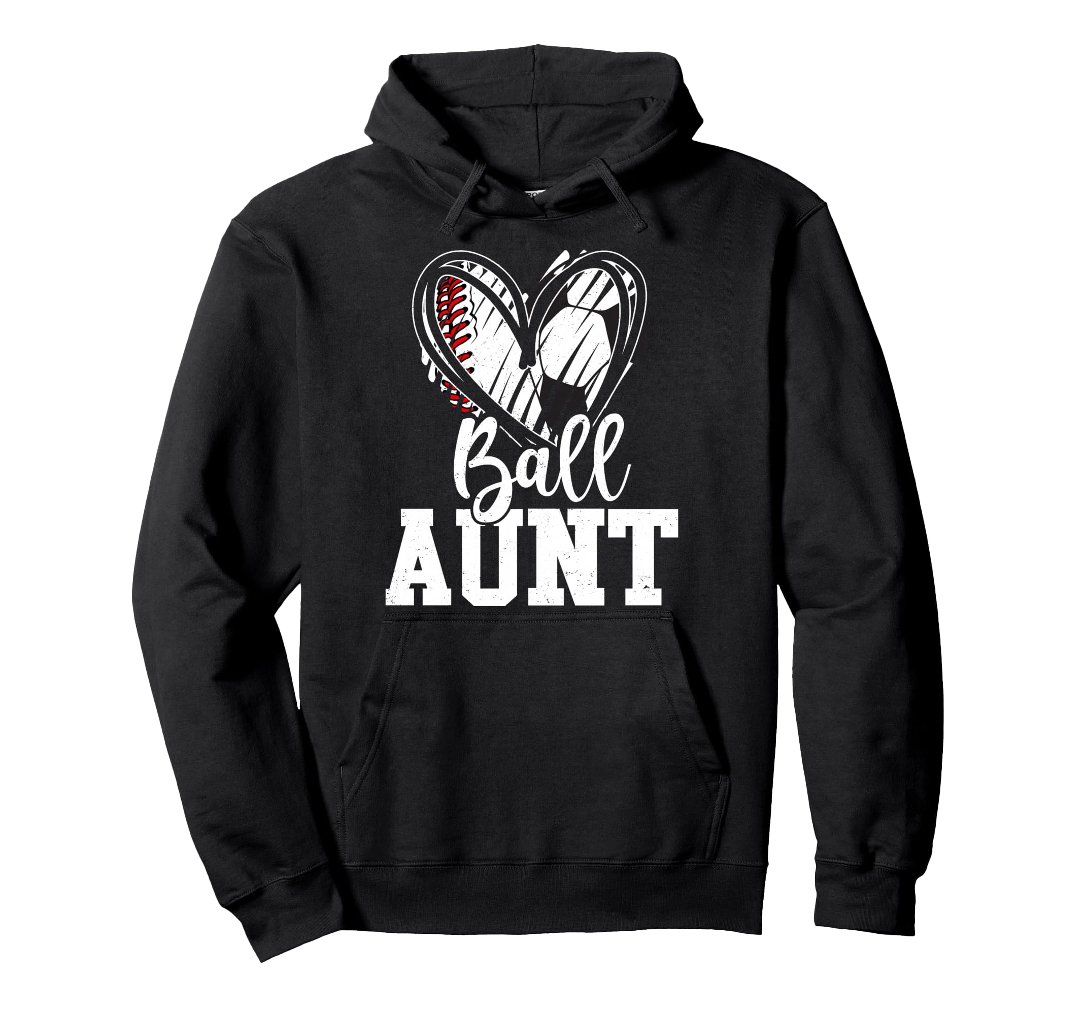 Ball Aunt Baseball Soccer Aunt Hoodie - Novelty Apparel for Adults - T-Shirt, Sweatshirt, Hoodie