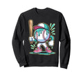 Funny Baseball Character Cartoon Sweatshirt - Unique Graphic Men Women - T-Shirt, Sweatshirt, Hoodie