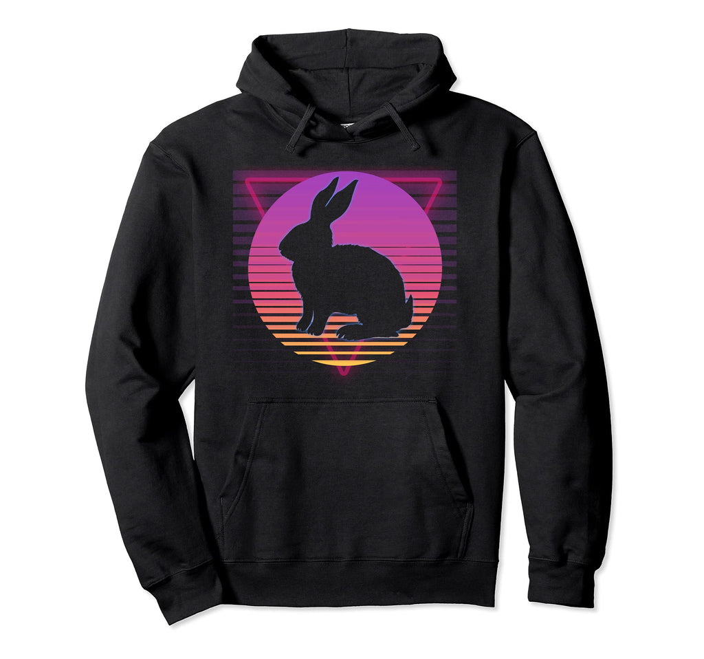 Rabbit Bunny Vaporwave 80S 90S Sunset Hoodie - Fun Novelty Design Men Women - T-Shirt, Sweatshirt, Hoodie