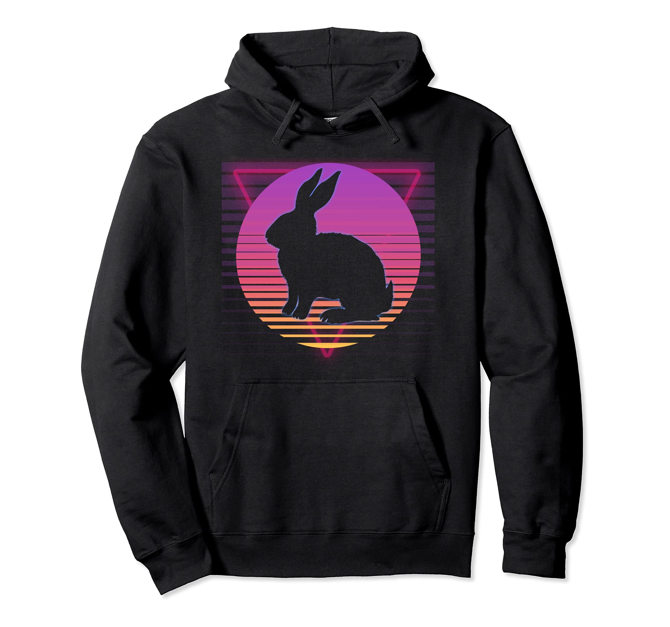 Rabbit Bunny Vaporwave 80S 90S Sunset Hoodie - Custom Art Print for Adults - T-Shirt, Sweatshirt, Hoodie