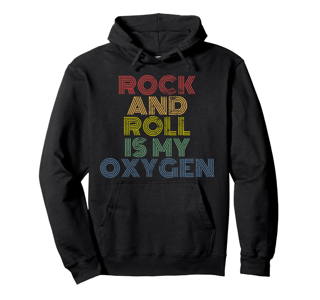 Rock And Roll Is My Oxygen 70S Distressed Hoodie - Graphic Print Men Women - T-Shirt, Sweatshirt, Hoodie