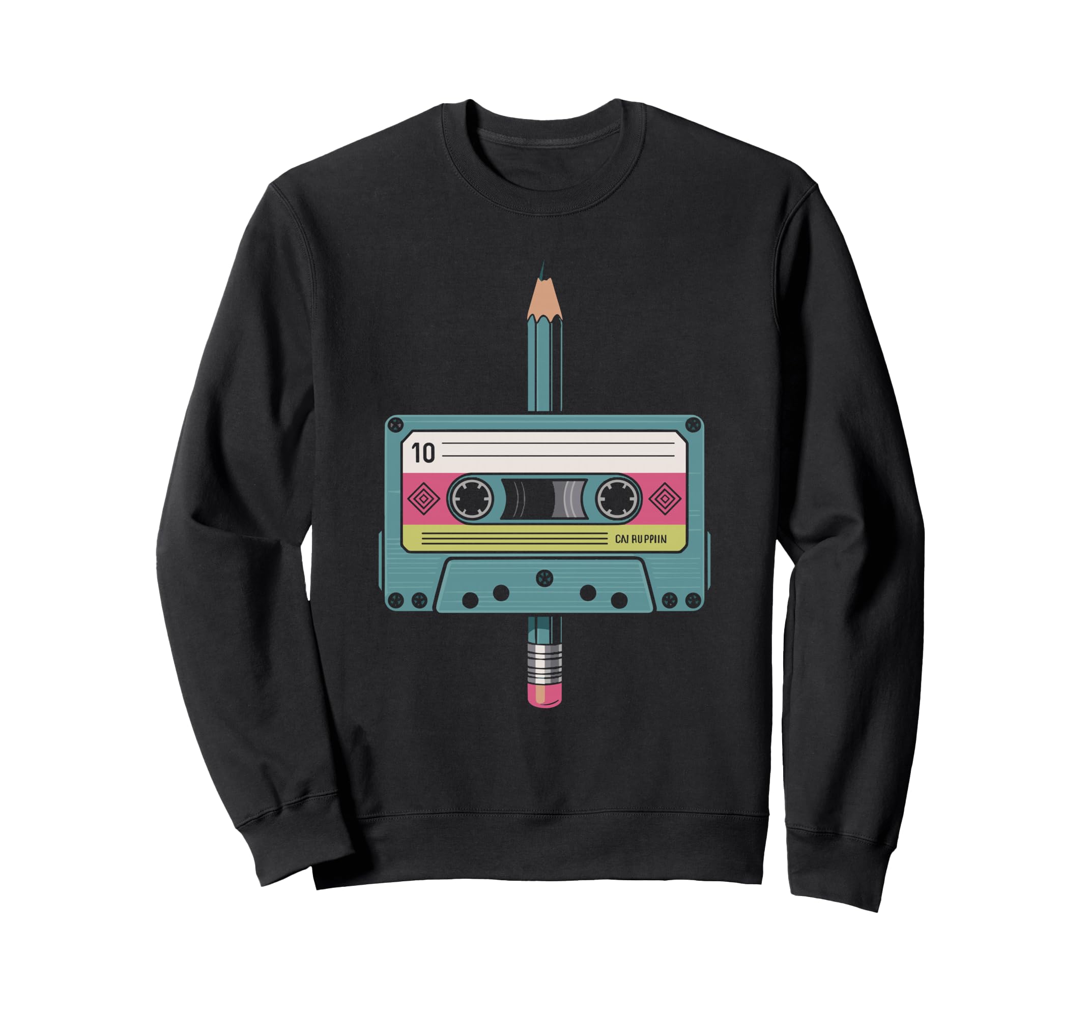 Cassette Pencil Rewind Heart Tape Sweatshirt - Minimalist Print Unisex - T-Shirt, Sweatshirt, Hoodie