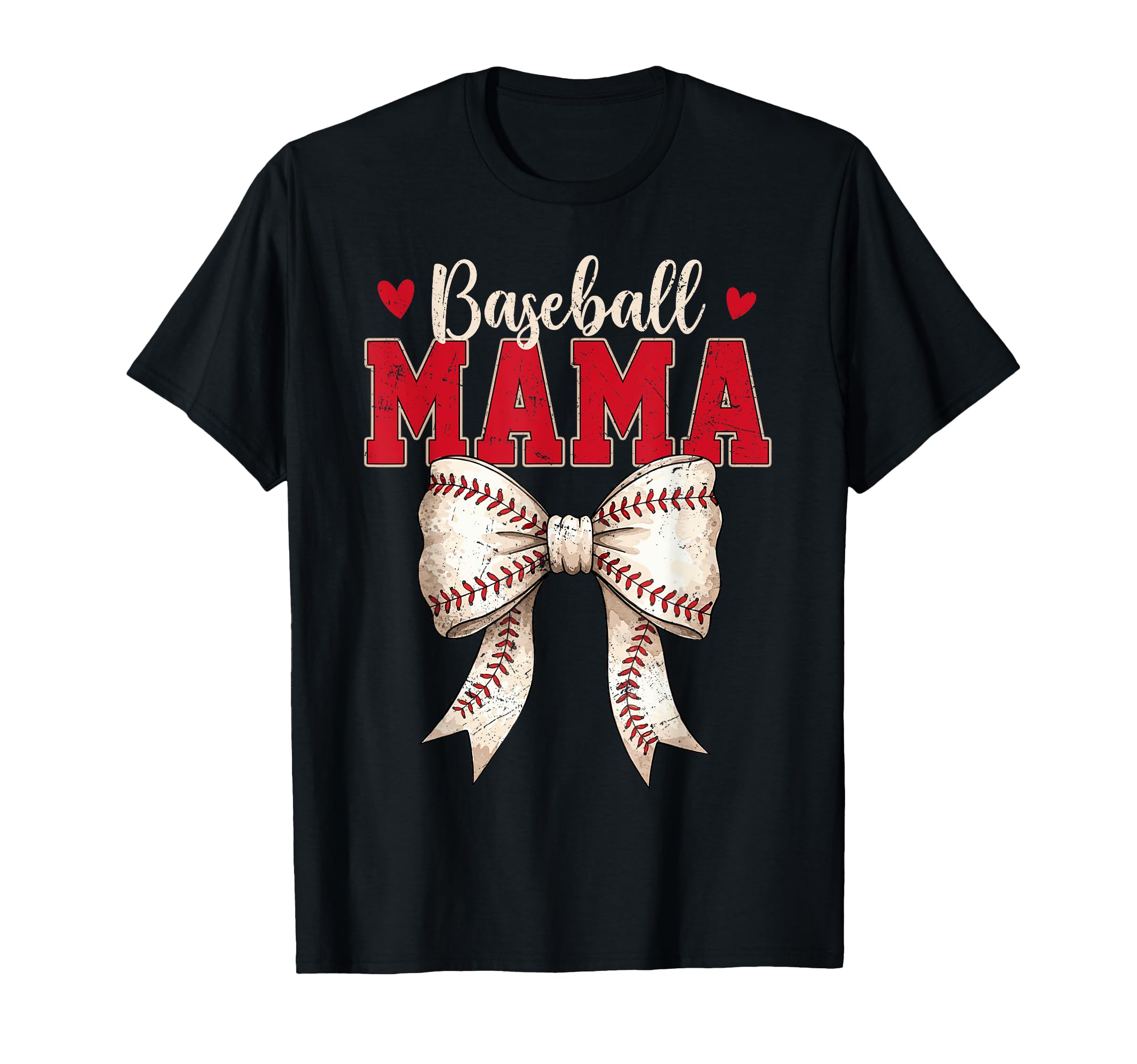 Baseball Mama Coquette Bow Game Day T-Shirt - Minimalist Print for Adults - T-Shirt, Sweatshirt, Hoodie