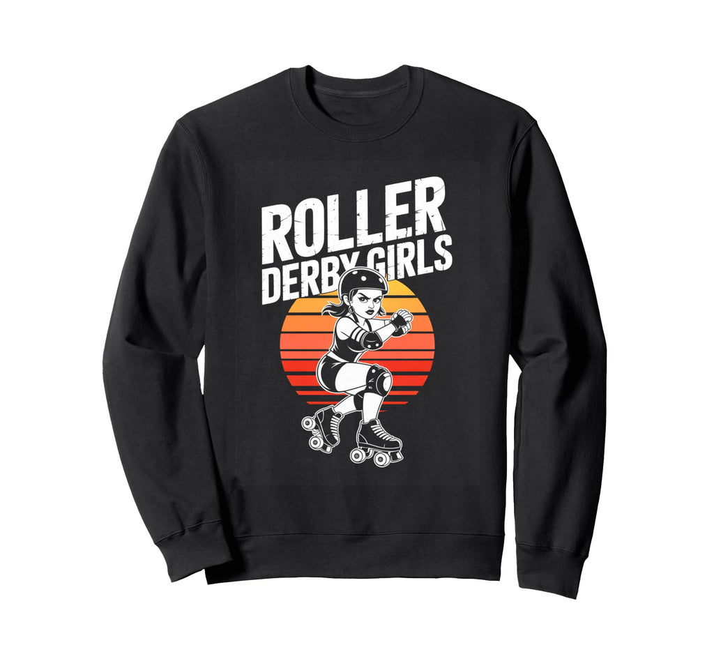 Roller Derby Roller Skate Sunset Art Sweatshirt - Unique Graphic Men Women - T-Shirt, Sweatshirt, Hoodie