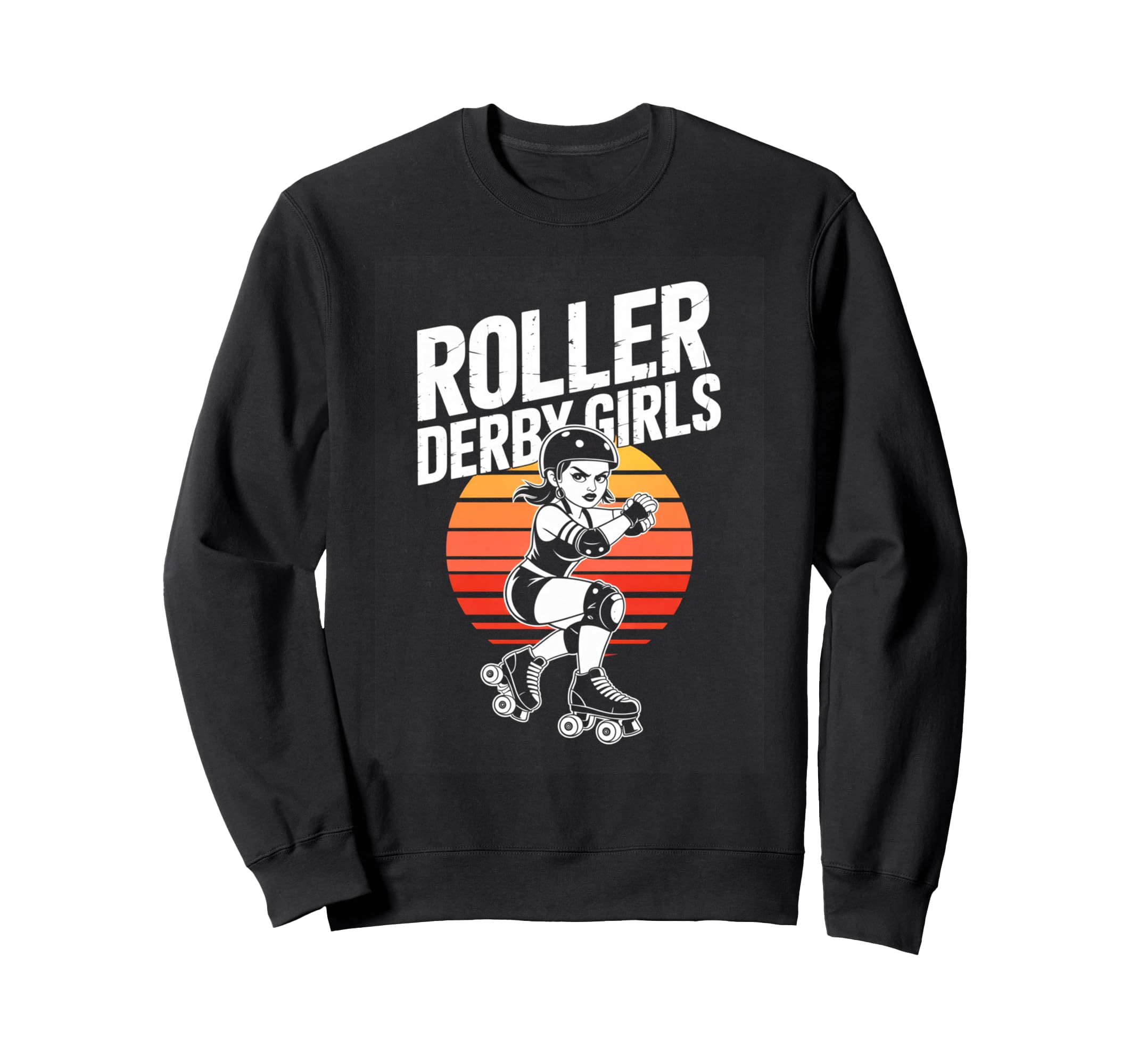 Roller Derby Roller Skate Sunset Art Sweatshirt - Unique Graphic Men Women - T-Shirt, Sweatshirt, Hoodie