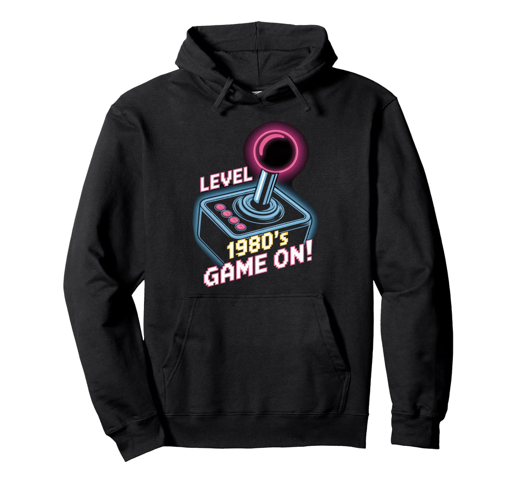 Level 1980S Game Arcade Joystick Hoodie - Casual Everyday Wear for Adults - T-Shirt, Sweatshirt, Hoodie