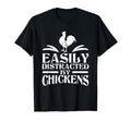 Easily Distracted Chickens Distressed T-Shirt - Novelty Apparel Men Women - T-Shirt, Sweatshirt, Hoodie