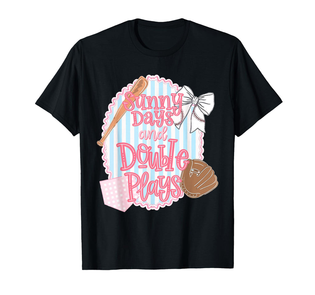 Sunny Baseball Days And Double Plays T-Shirt - Novelty Apparel Men Women - T-Shirt, Sweatshirt, Hoodie