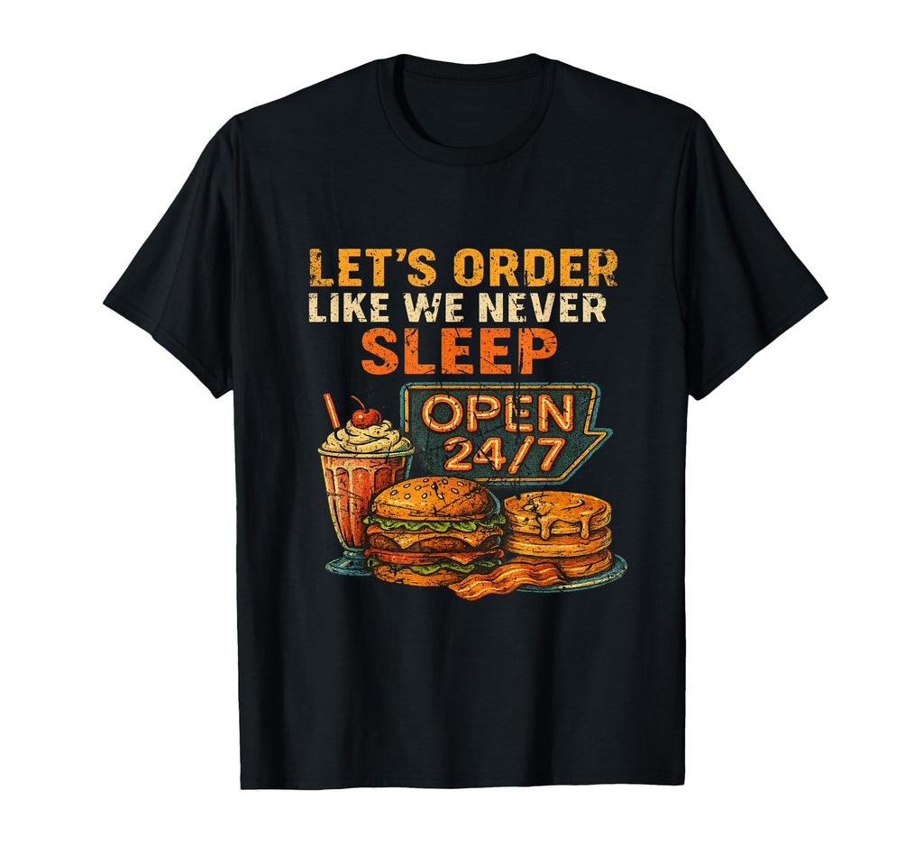 Diner Art Late Night Food Vibes Pancakes T-Shirt - Unique Graphic Unisex - T-Shirt, Sweatshirt, Hoodie