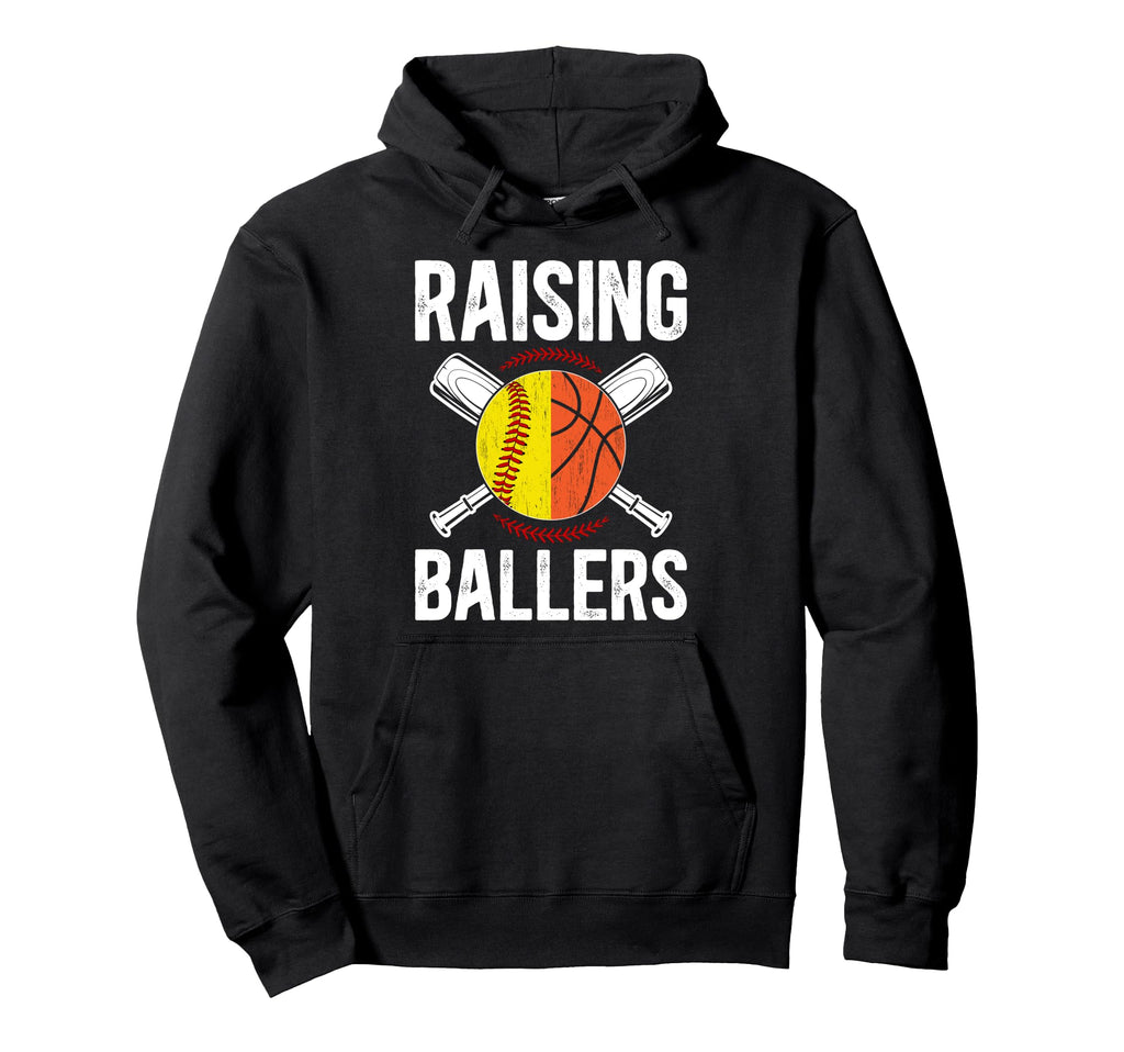 Raising Ballers Basketball Softball Hoodie - Aesthetic Graphic Men Women - T-Shirt, Sweatshirt, Hoodie