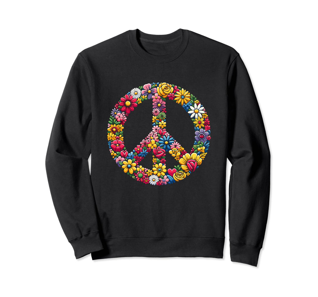 Flower Power 70S Love Peace Costume Sweatshirt - Trendy Graphic Men Women - T-Shirt, Sweatshirt, Hoodie