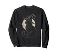 Black Cat Witch Hat Moon Coquette Sweatshirt - Graphic Print Men Women - T-Shirt, Sweatshirt, Hoodie