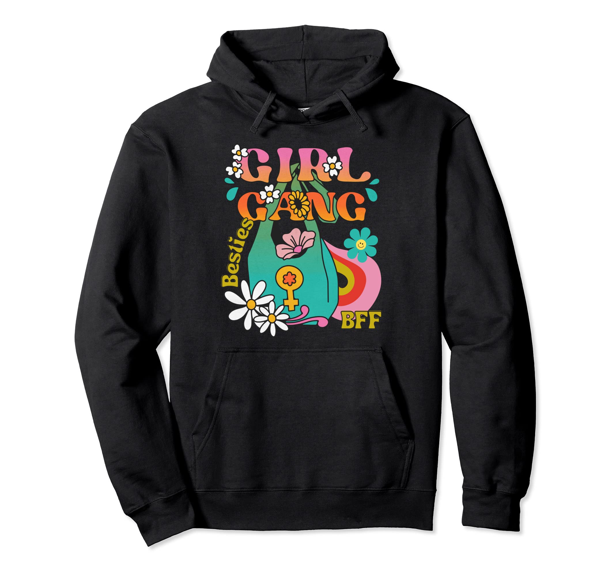 Best Friend Besties Boho Hippie Groovy Hoodie - Trendy Graphic Men Women - T-Shirt, Sweatshirt, Hoodie