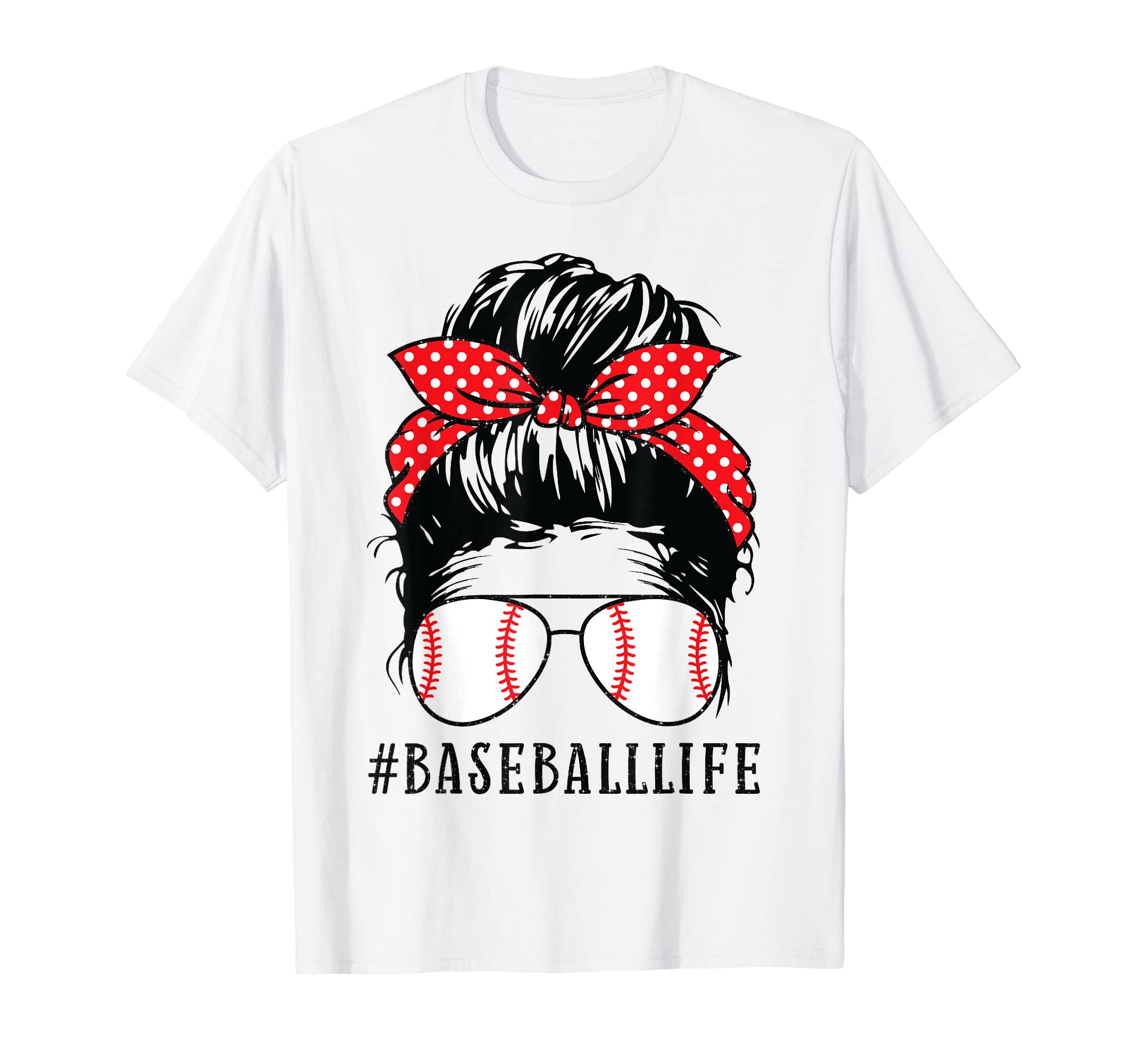 Momlife Messy Bun Baseball Mom T-Shirt - Aesthetic Graphic for Adults - T-Shirt, Sweatshirt, Hoodie