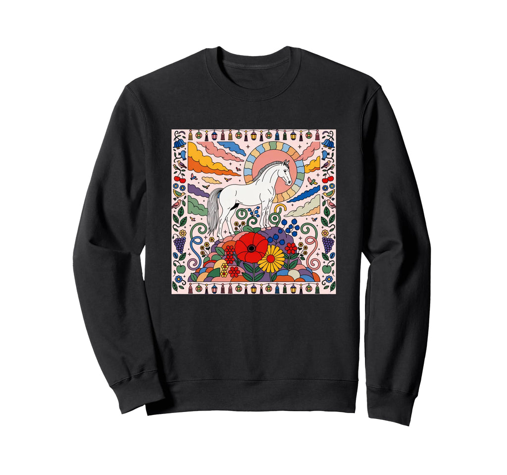 Horse 60S Pop Sweatshirt - Trendy Graphic Men Women - T-Shirt, Sweatshirt, Hoodie