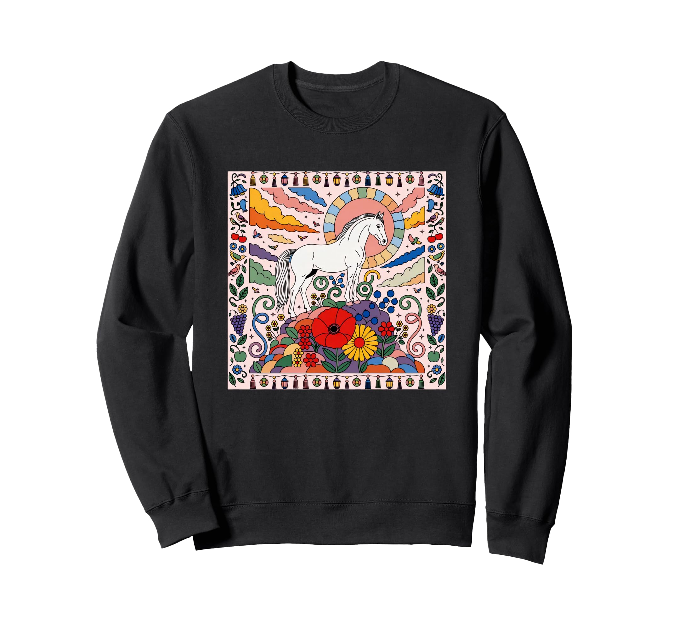 Horse 60S Pop Sweatshirt - Trendy Graphic Men Women - T-Shirt, Sweatshirt, Hoodie