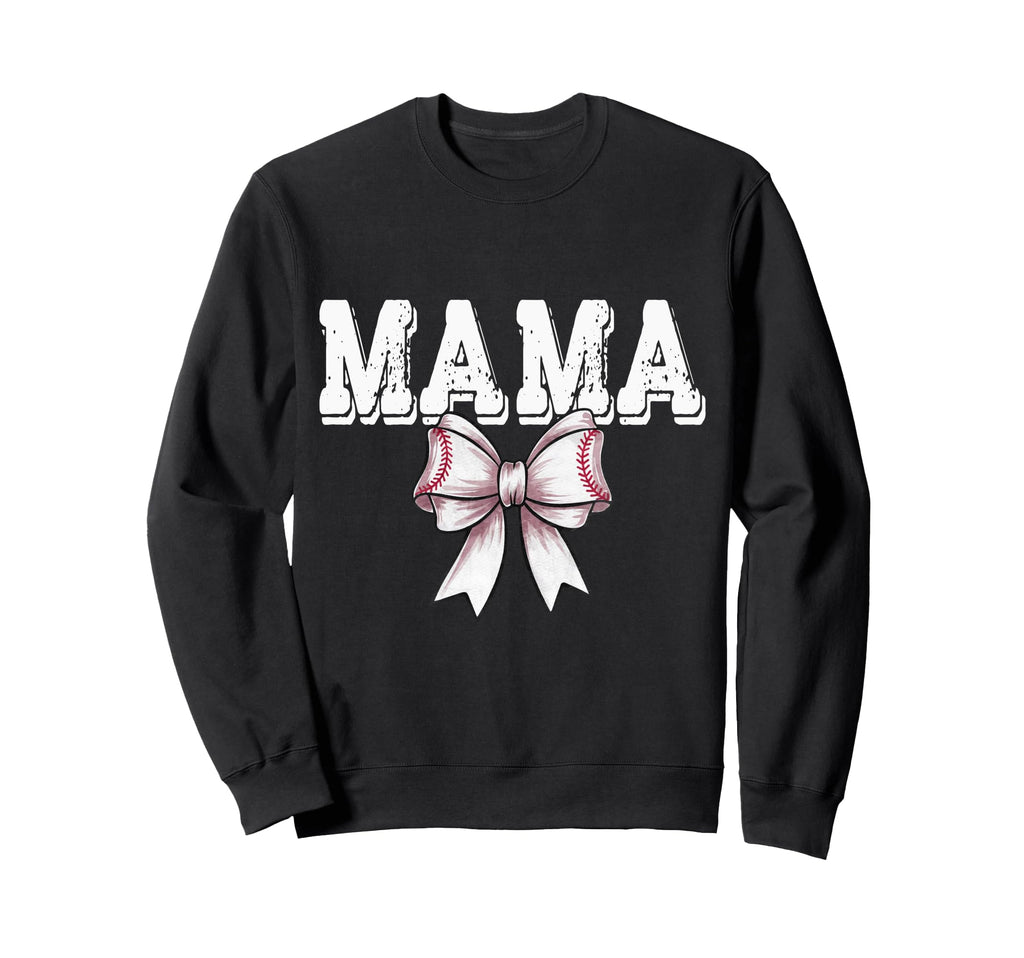 Coquette Baseball Bow Mom Sister Sweatshirt - Novelty Apparel for Adults - T-Shirt, Sweatshirt, Hoodie