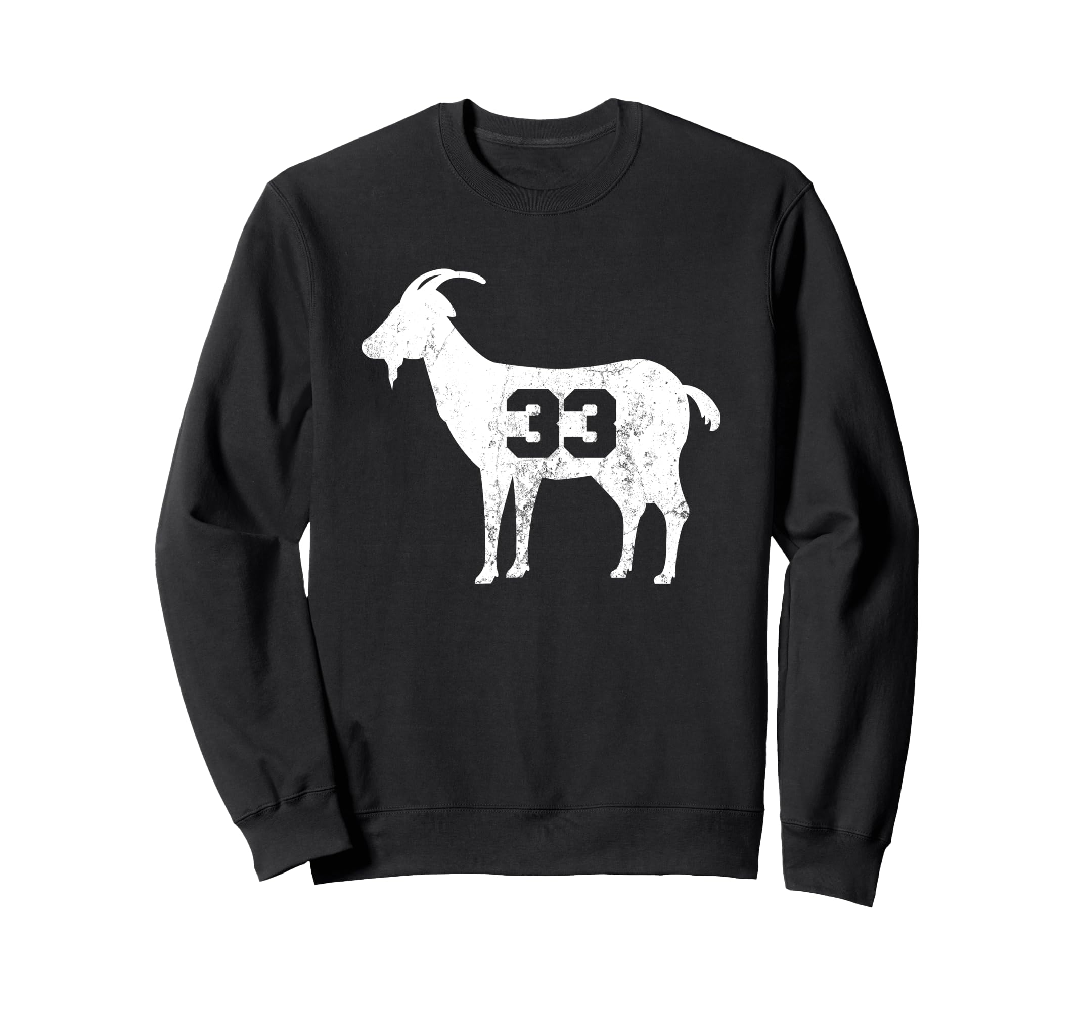 Distressed Goat 33 Sweatshirt - Unique Graphic for Adults - T-Shirt, Sweatshirt, Hoodie