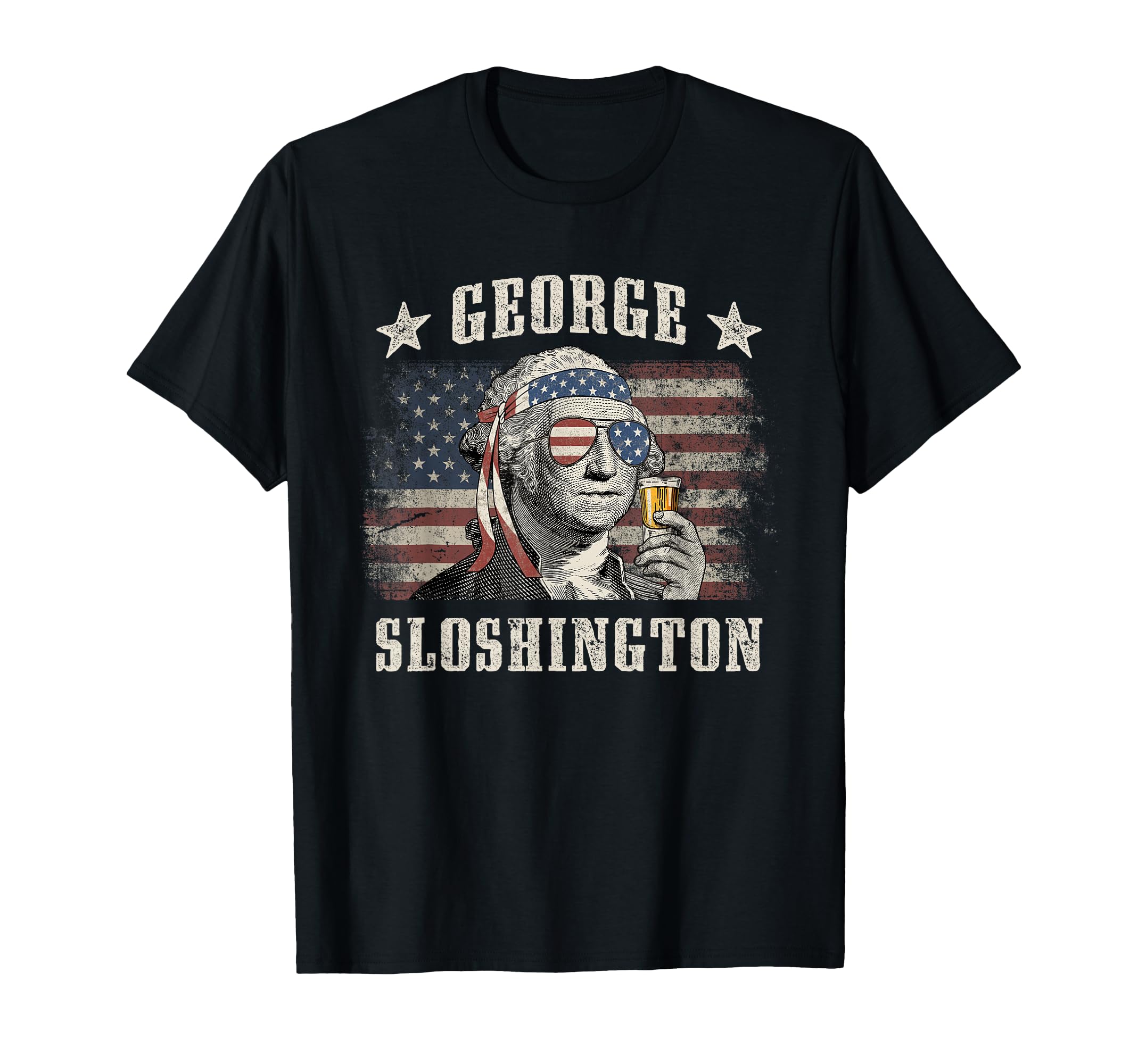 George Sloshington 4Th July Party T-Shirt - Graphic Print Men Women - T-Shirt, Sweatshirt, Hoodie
