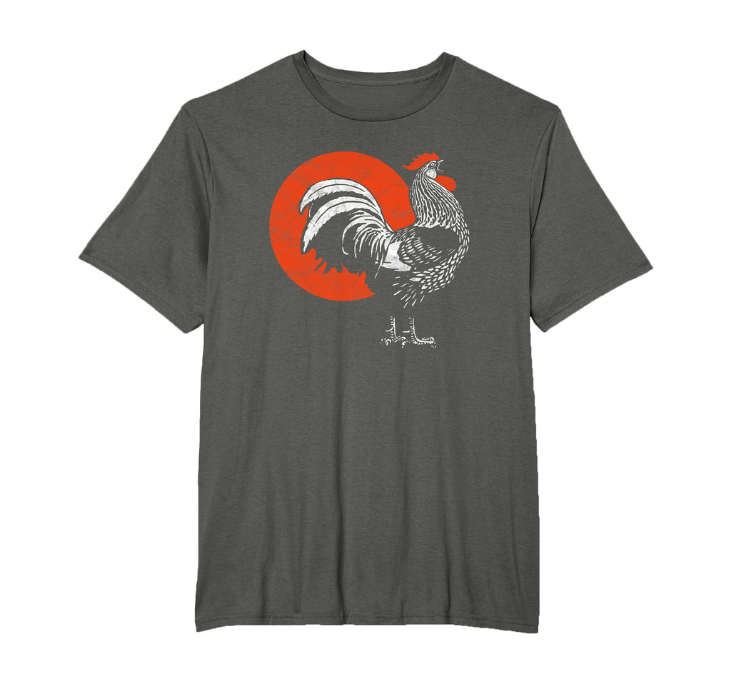 Crowing Rooster Sun Distressed T-Shirt - Fun Novelty Design Men Women - T-Shirt, Sweatshirt, Hoodie