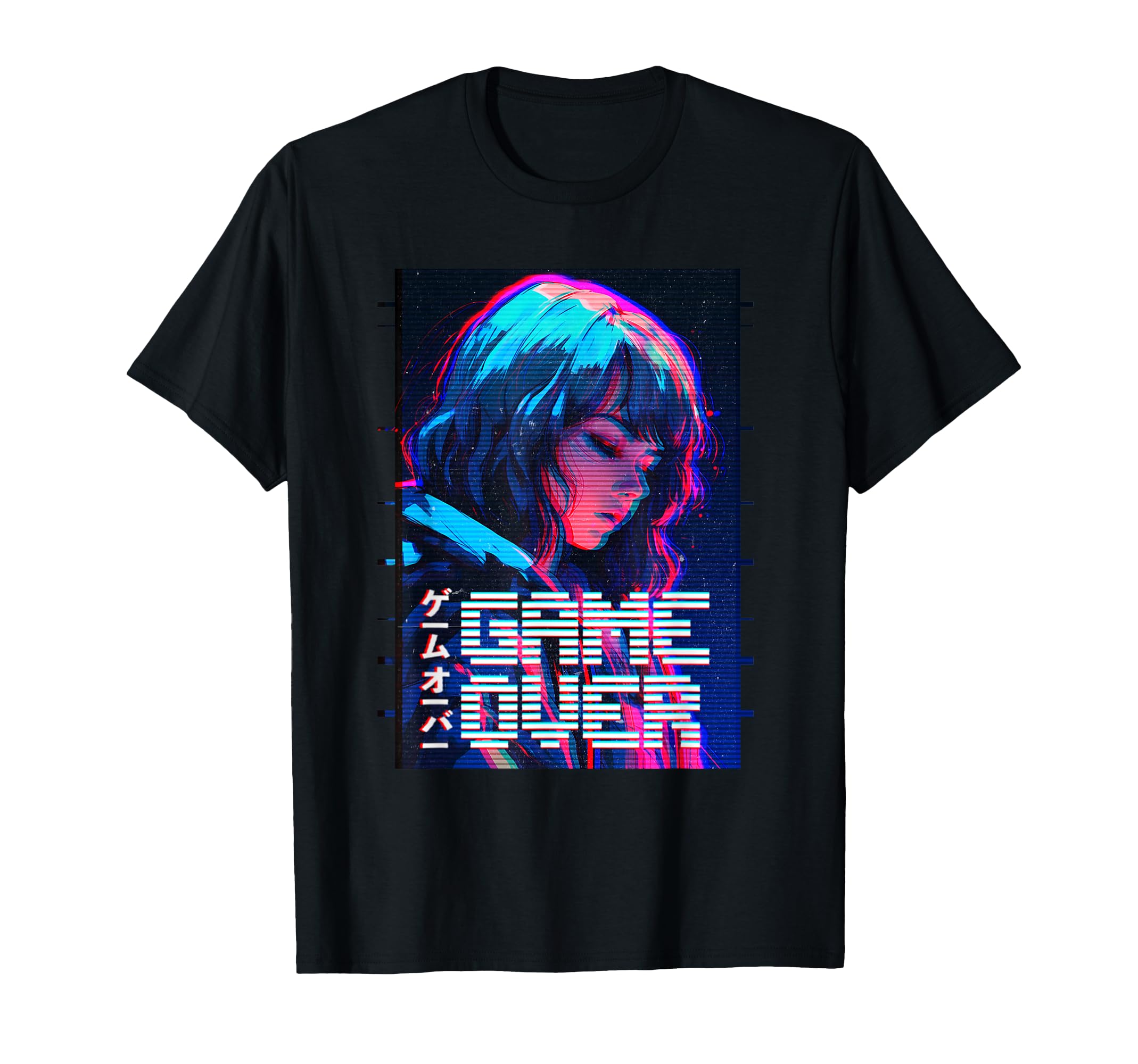 Game Over Sad Japanese Anime Vaporwave T-Shirt - Novelty Apparel Men Women - T-Shirt, Sweatshirt, Hoodie