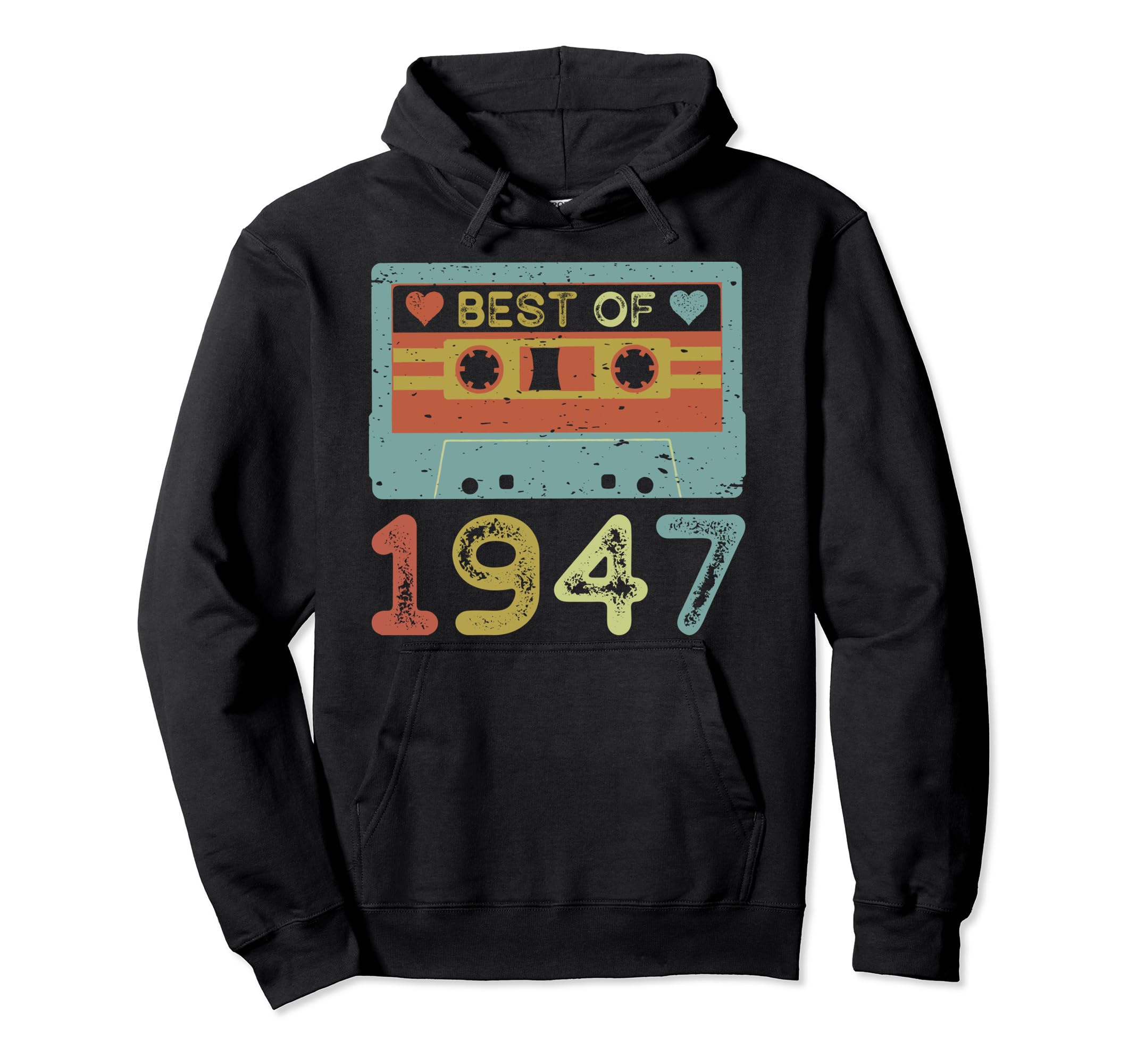 1947 77Th Birthday Cassette Tape Hoodie - Trendy Graphic for Adults - T-Shirt, Sweatshirt, Hoodie