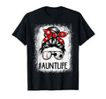 Bleached Aunt Life Soccer Messy Bun T-Shirt - Graphic Print Unisex - T-Shirt, Sweatshirt, Hoodie