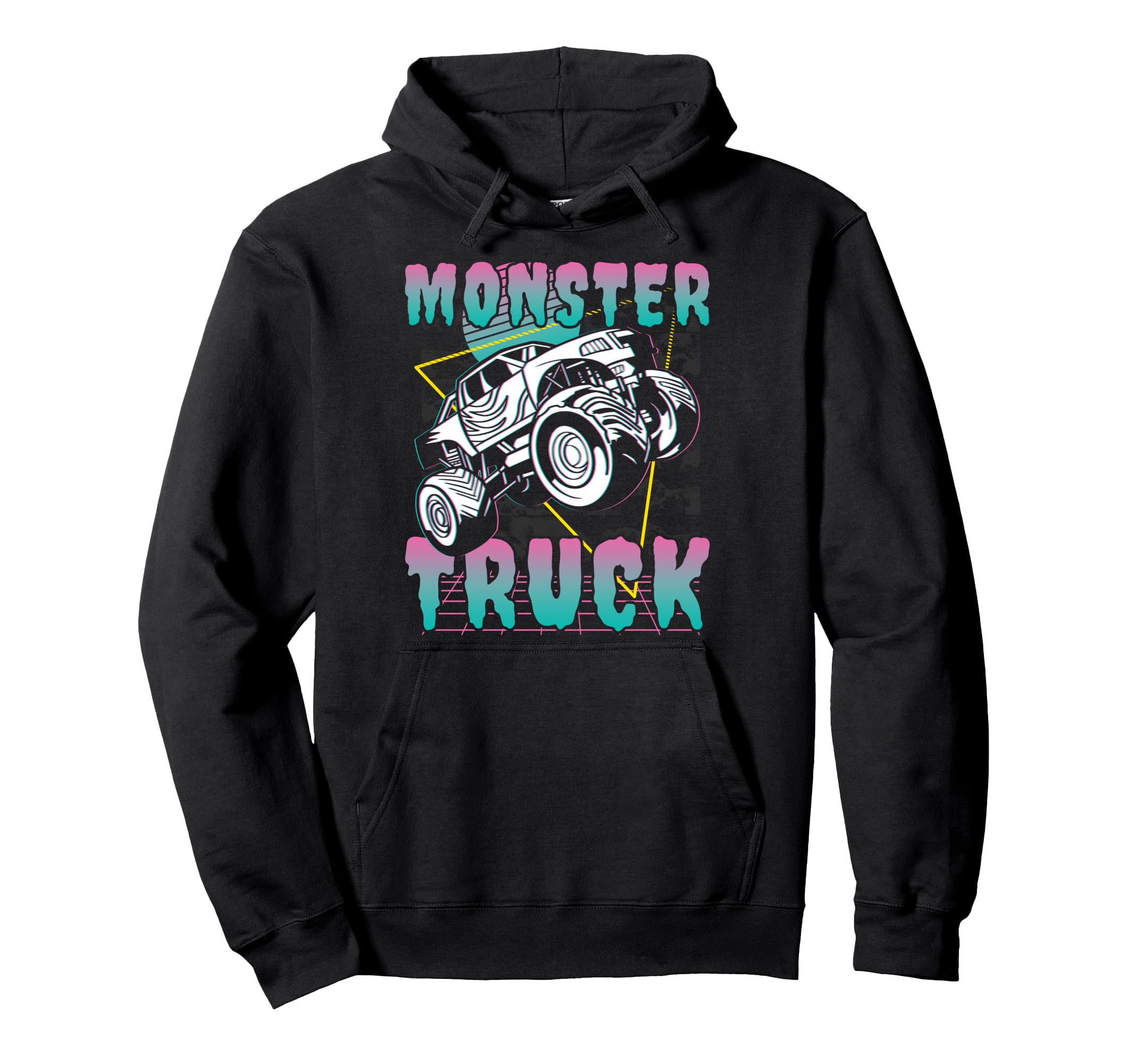 Vaporwave Aesthetic Monster Truck Hoodie - Aesthetic Graphic for Adults - T-Shirt, Sweatshirt, Hoodie