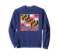 Maryland Flag Distressed Usa State Flag Sweatshirt - Novelty Apparel Unisex - T-Shirt, Sweatshirt, Hoodie