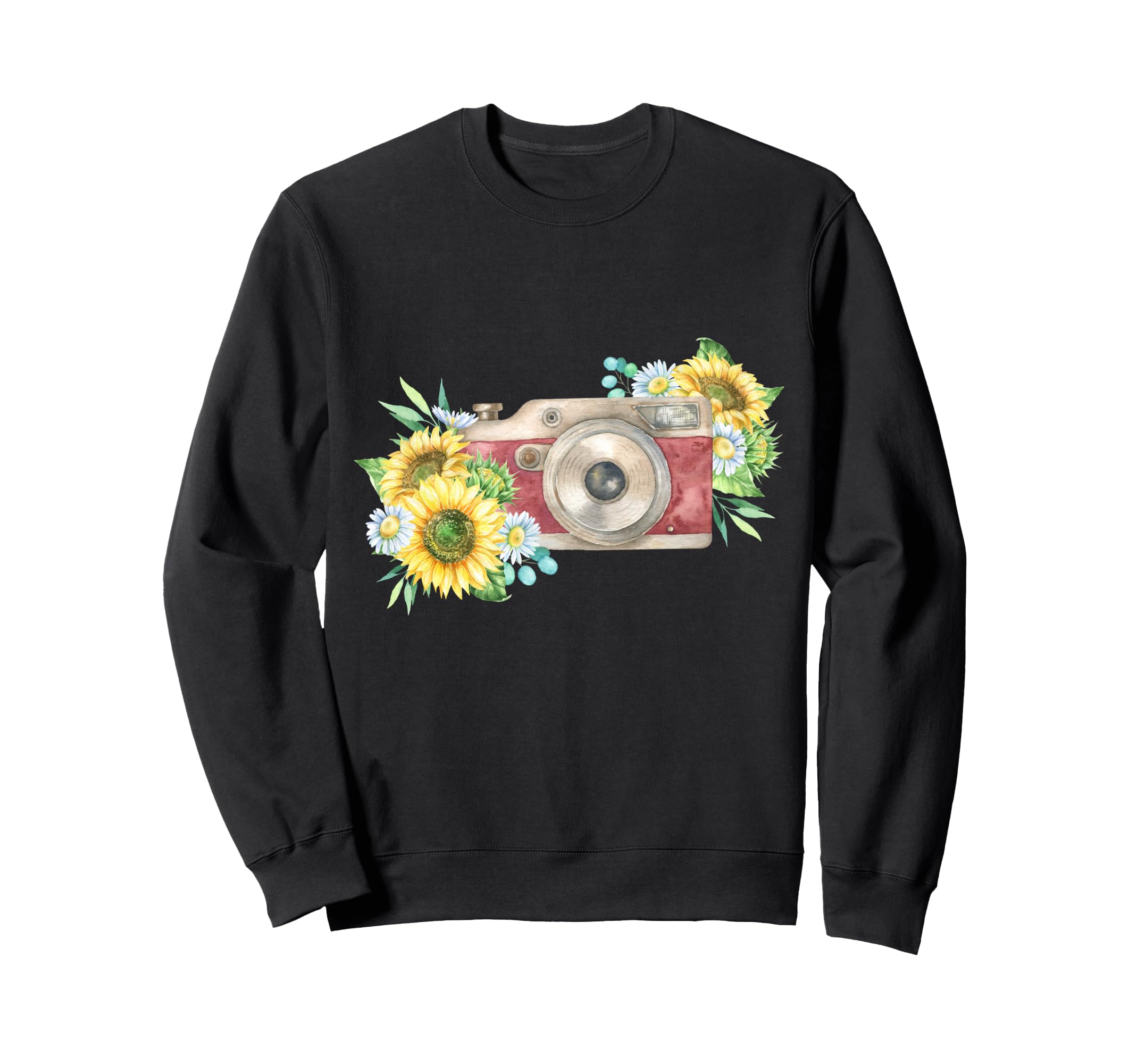 Floral Camera Daisy Gift T-Shirt - Minimalist Print Unisex - T-Shirt, Sweatshirt, Hoodie