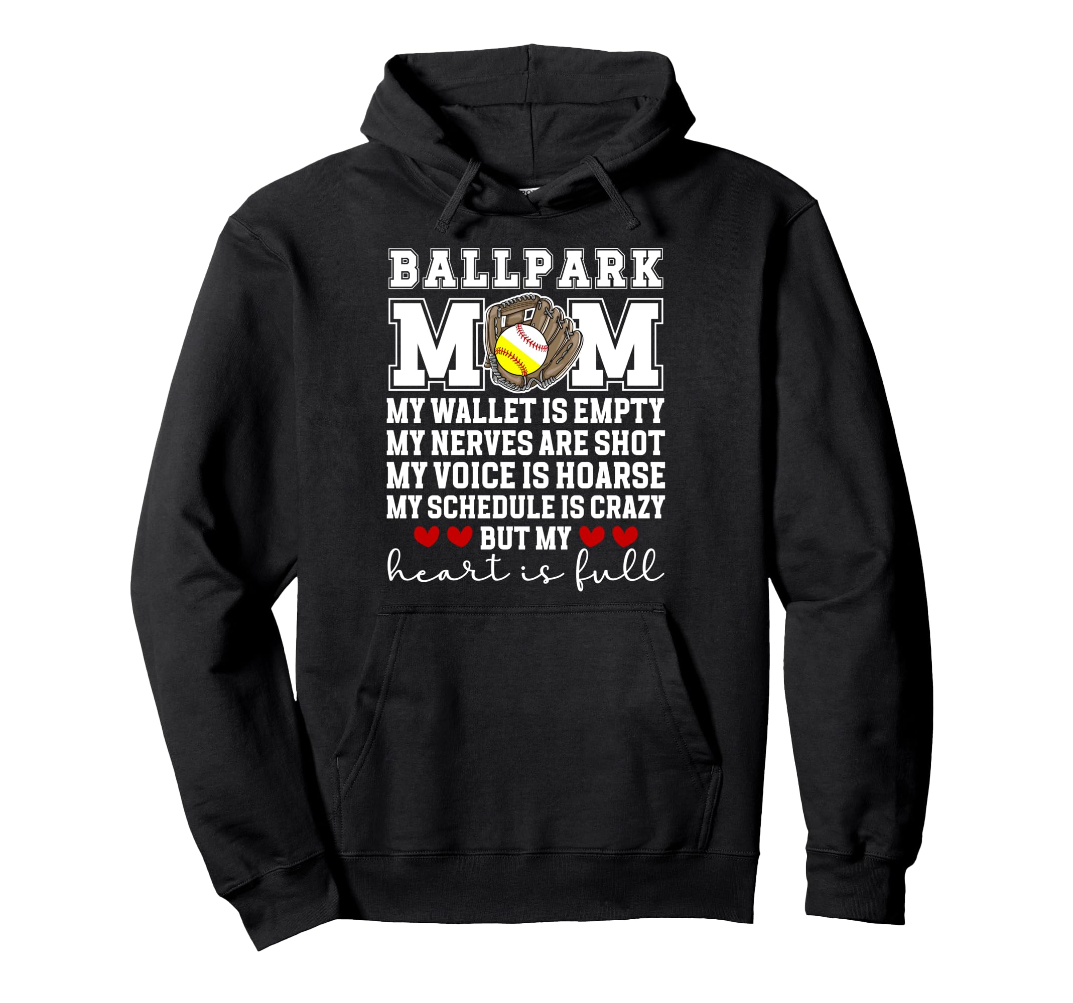 Baseball Softball Mom Proud Softball Hoodie - Fun Novelty Design Unisex - T-Shirt, Sweatshirt, Hoodie