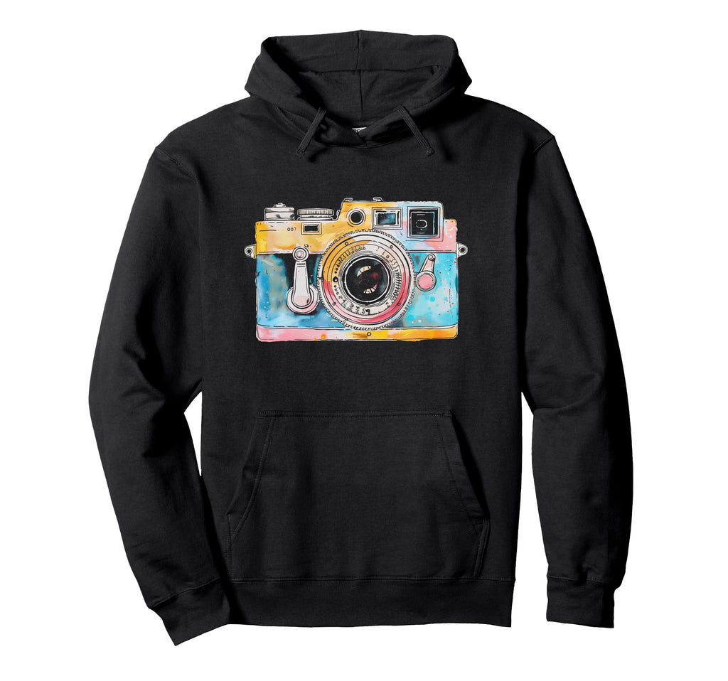 Photographer Camera Watercolor Hoodie - Streetwear Style Men Women - T-Shirt, Sweatshirt, Hoodie