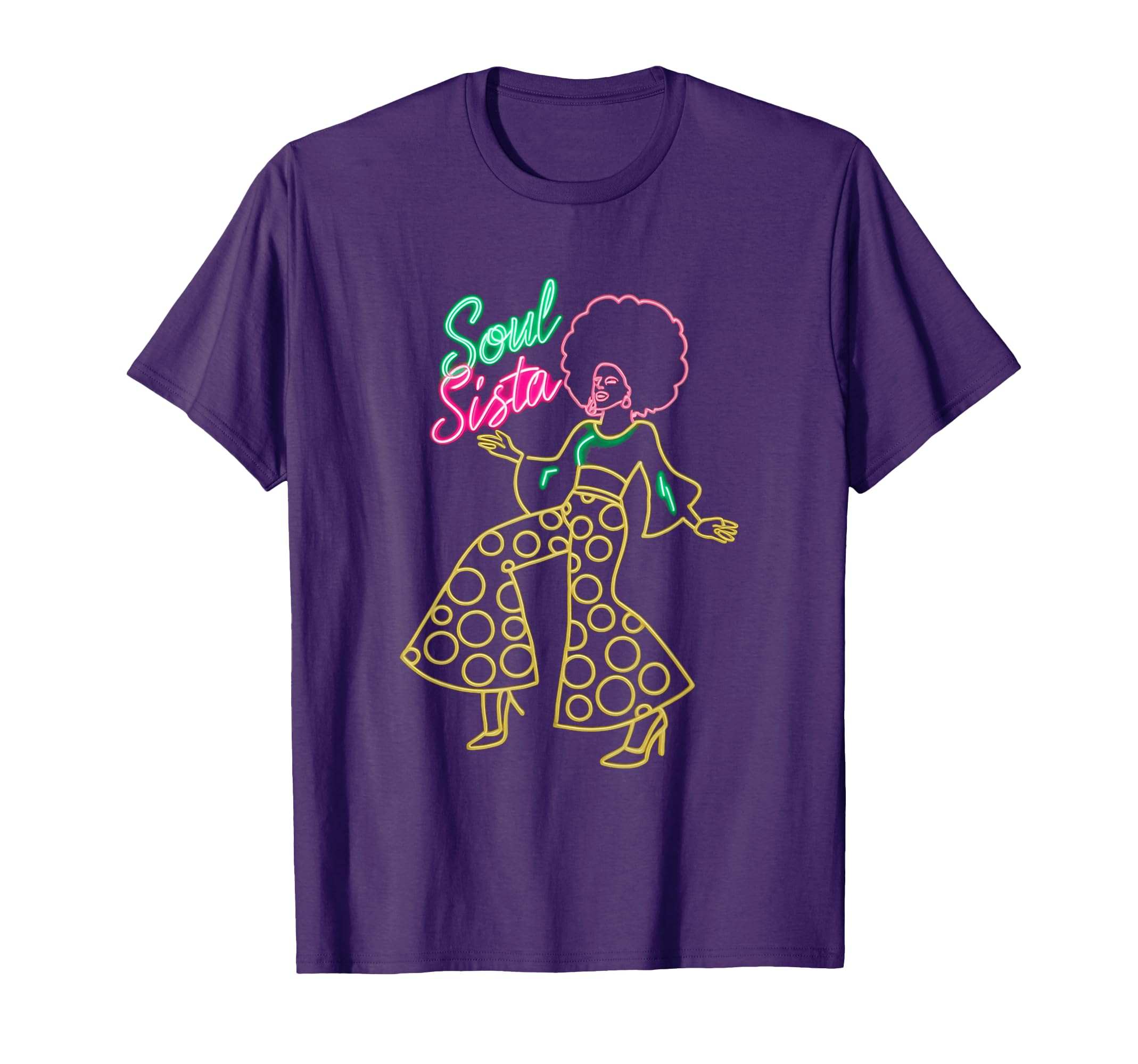 Soul Sista Afro 70S Soul Music Disco Black T-Shirt - Graphic Print Unisex - T-Shirt, Sweatshirt, Hoodie