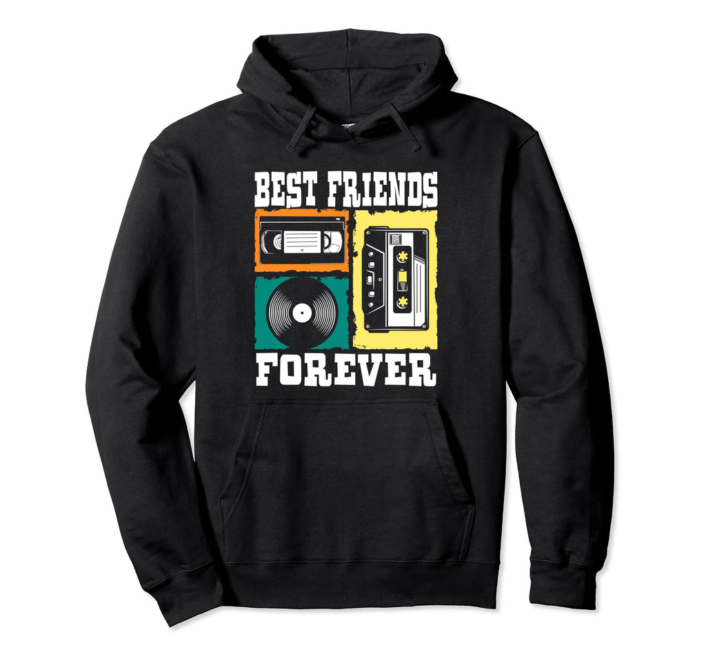 Best Friends Vhs Cassette Vinyl Record Hoodie - Fun Novelty Design Unisex - T-Shirt, Sweatshirt, Hoodie