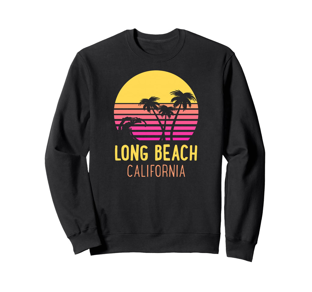 Long Beach California 70S Sunset Sweatshirt - Fun Novelty Design Unisex - T-Shirt, Sweatshirt, Hoodie
