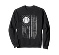 Baseball Dad Silhouette Bat Flag Sweatshirt - Minimalist Print Men Women - T-Shirt, Sweatshirt, Hoodie
