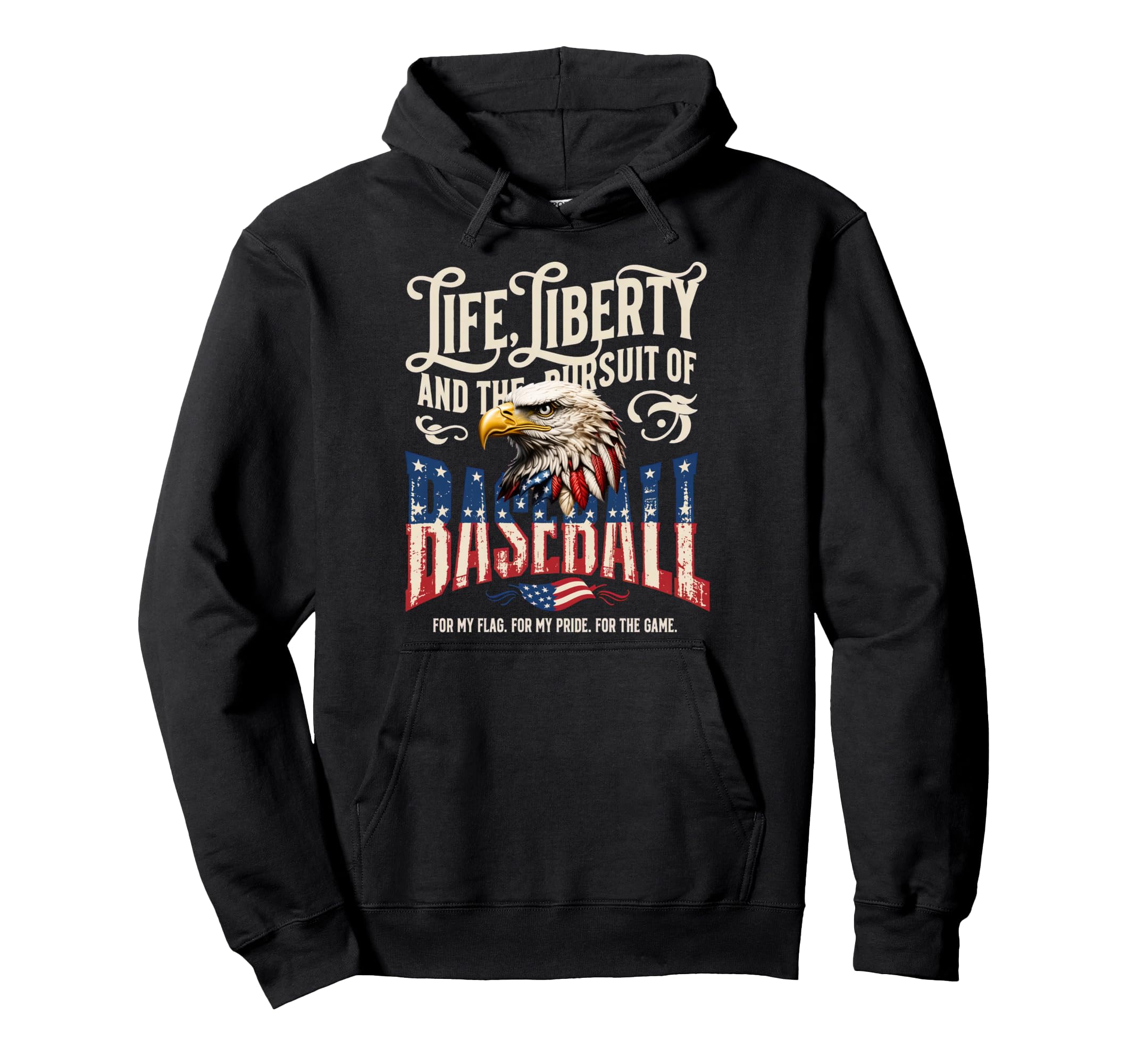 American Baseball Flag Proud Baseball Hoodie - Novelty Apparel Men Women - T-Shirt, Sweatshirt, Hoodie