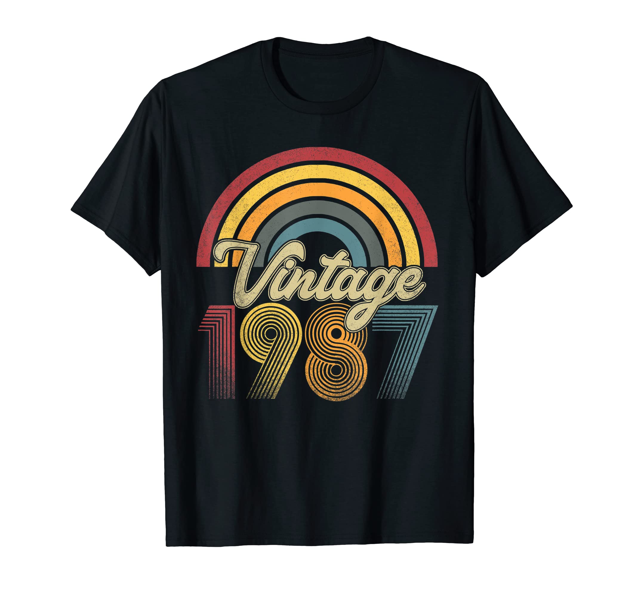1987 36Th Birthday Gift Rainbow T-Shirt - Unique Graphic for Adults - T-Shirt, Sweatshirt, Hoodie