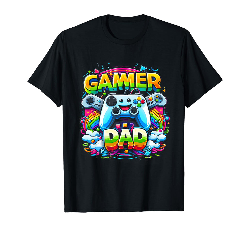 Gamer Dad Game Controller Gaming T-Shirt - Custom Art Print for Adults - T-Shirt, Sweatshirt, Hoodie
