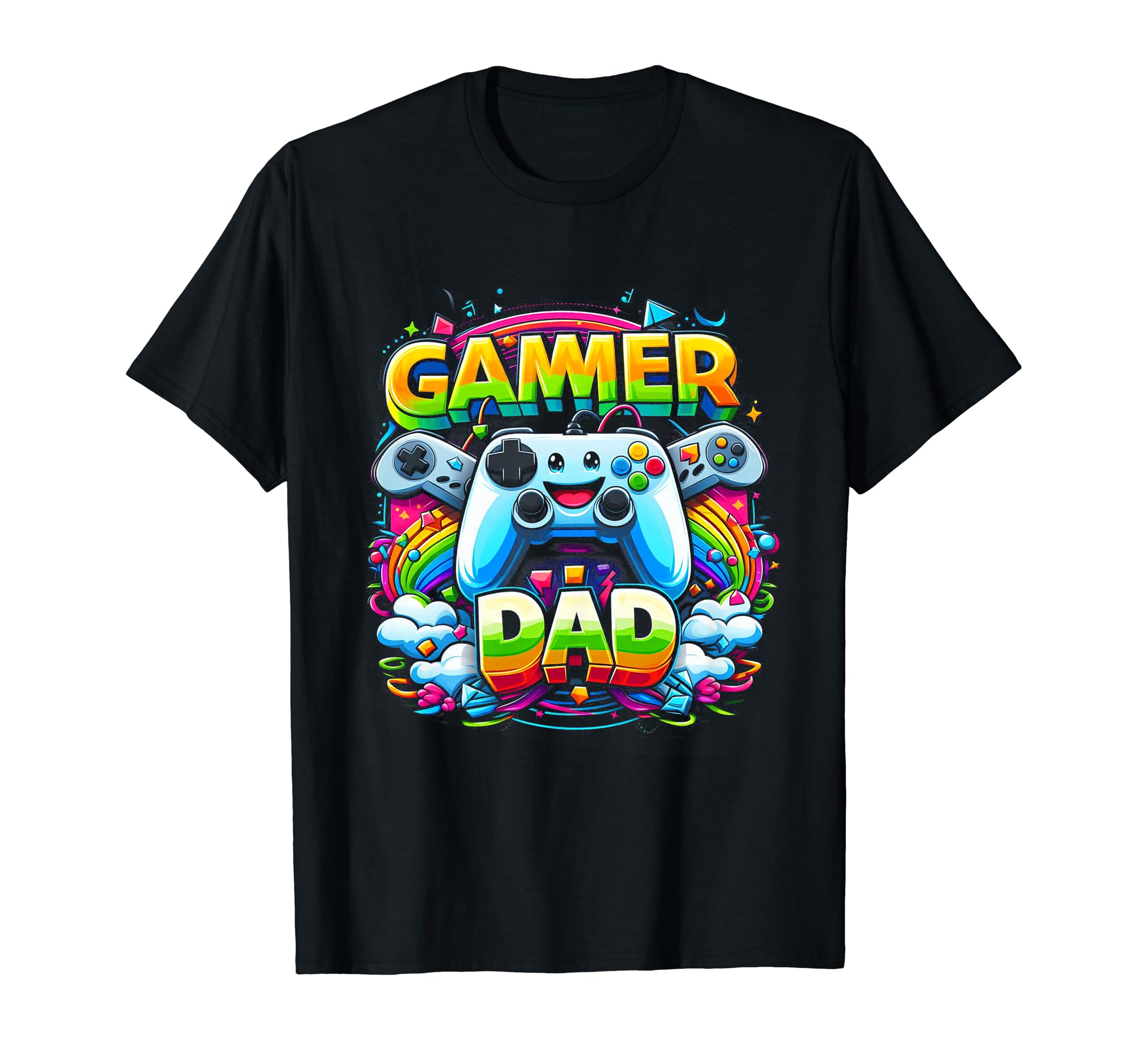 Gamer Dad Game Controller Gaming T-Shirt - Custom Art Print for Adults - T-Shirt, Sweatshirt, Hoodie